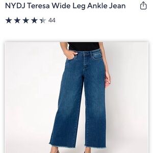 NYDJ Teresa Dark Blue Wide Leg Jeans with fringe